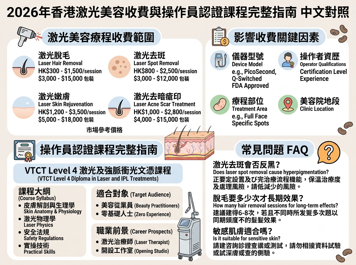 2026年香港激光美容收費與操作員認證課程完整指南