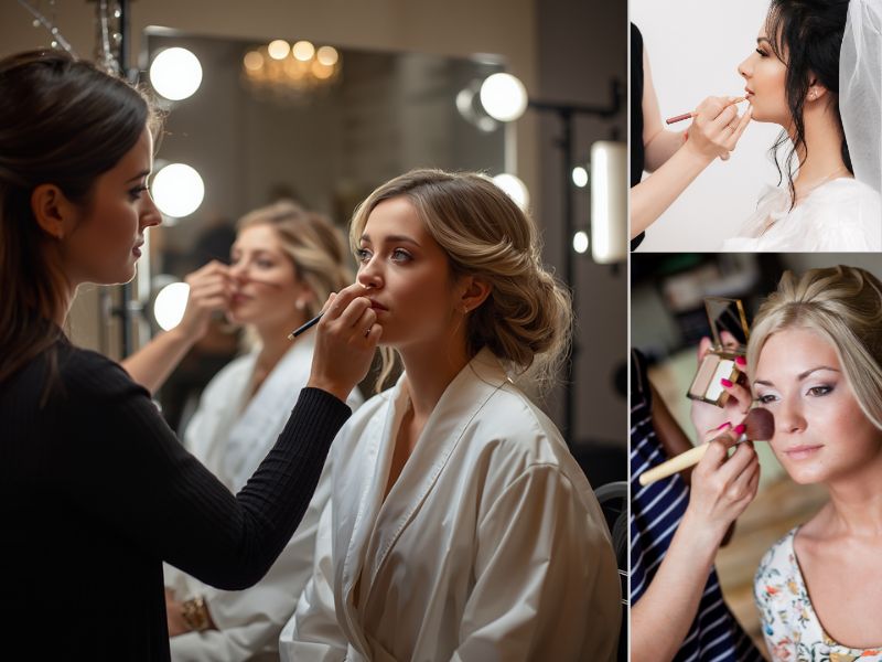 Makeup styling course student practice