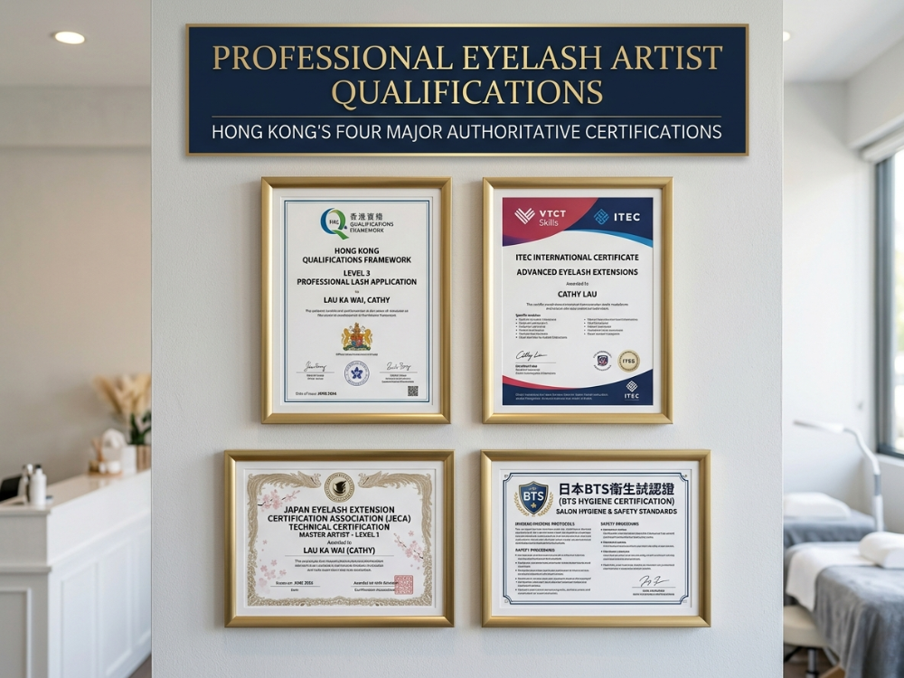 Japanese natural eyelash artwork – showcasing the result of natural, translucent Japanese lash application, with defined lashes and natural curves, meeting JECA certification standards for the high-end market.